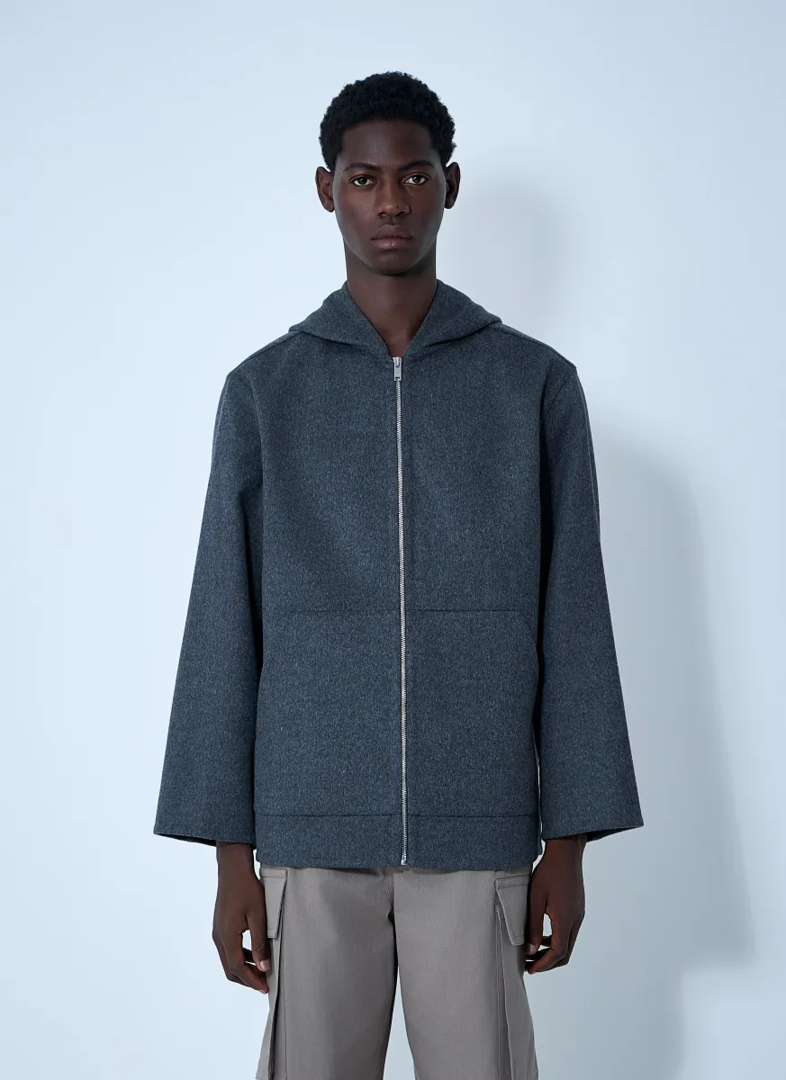 Double Face Wool Hooded Jacket