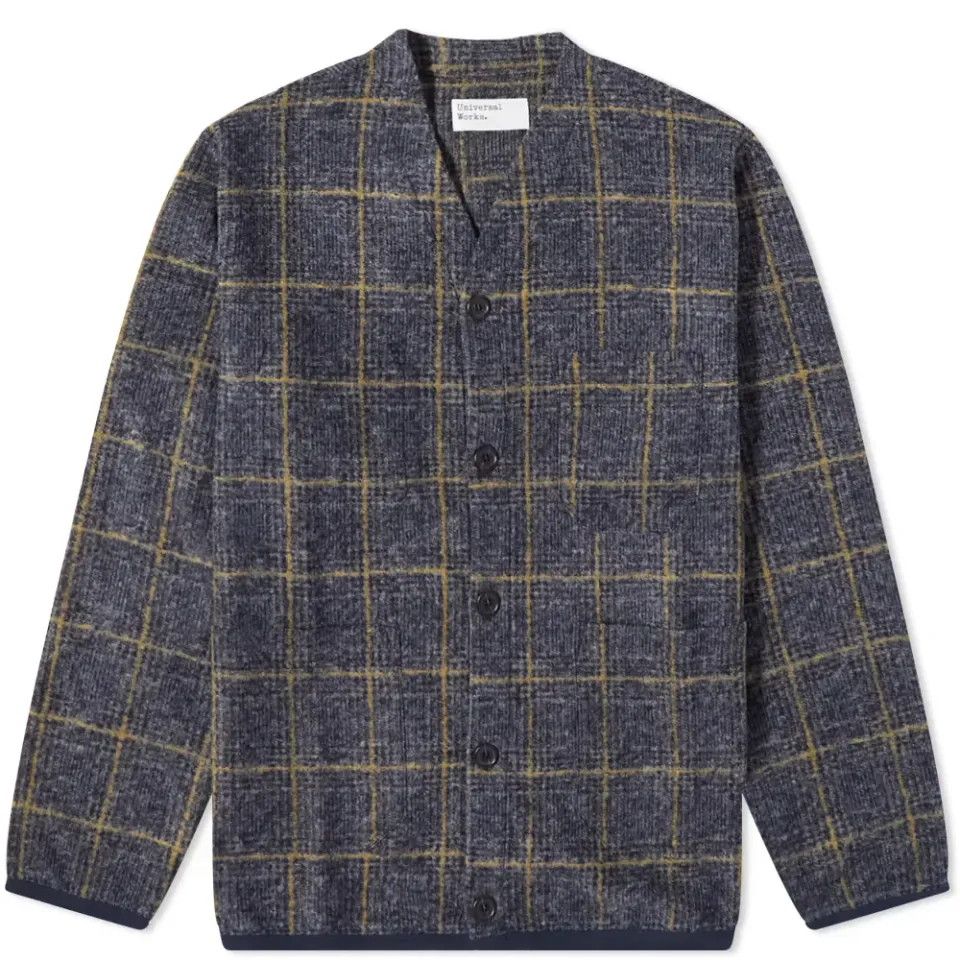 Check Bari Fleece Cardigan