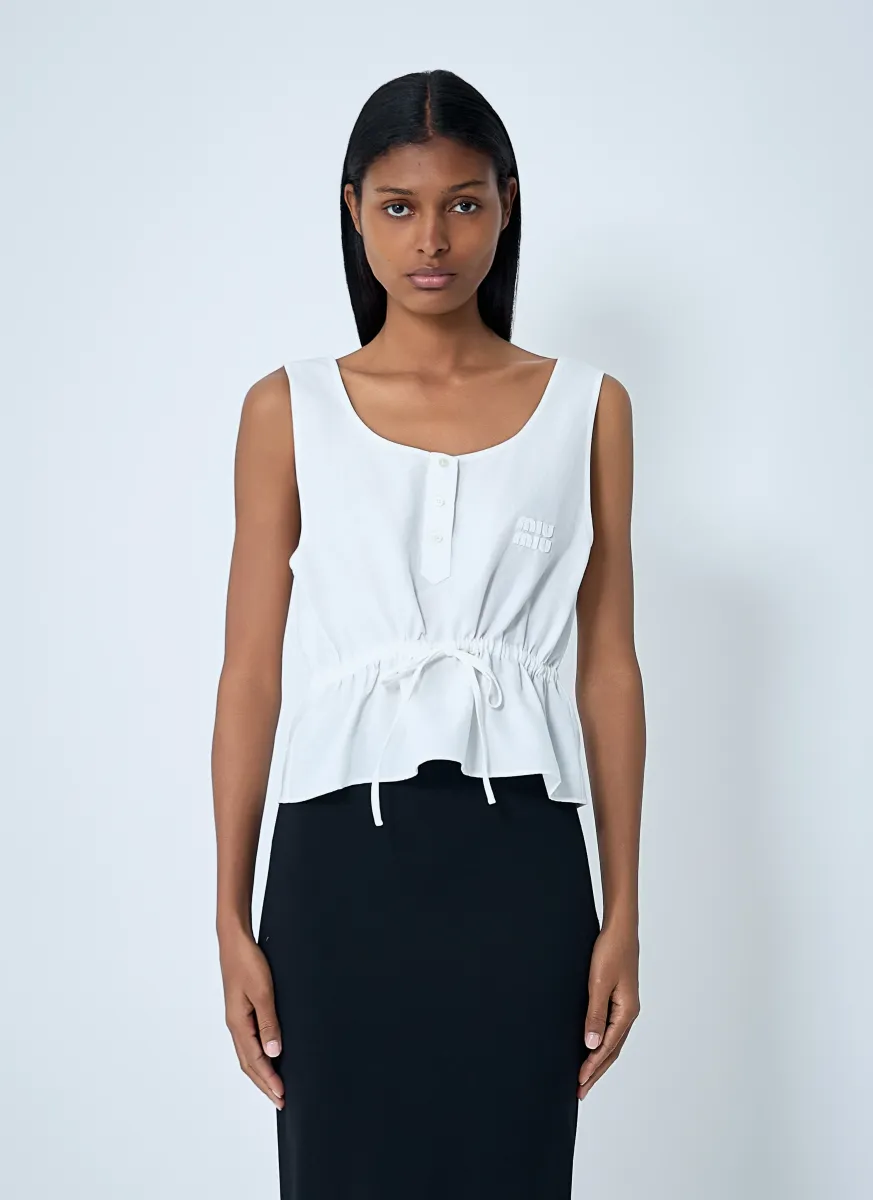 Logo Motif Drawstring Top