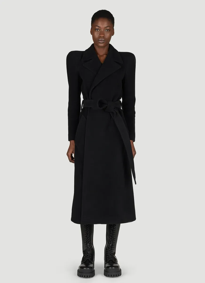 Round Shoulder Cashmere-Blend Coat