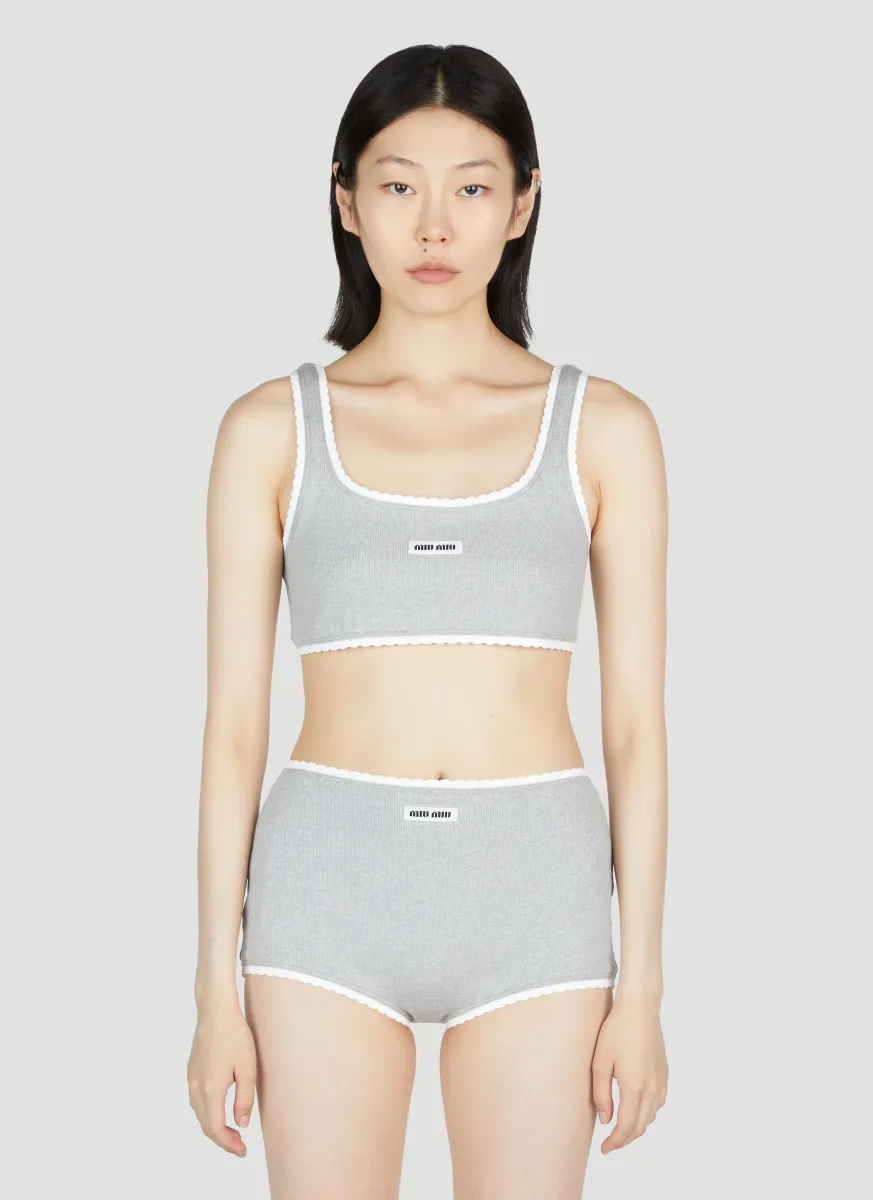 Logo Rib Crop Top