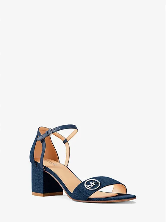Hannah Denim Block Heel Sandal
