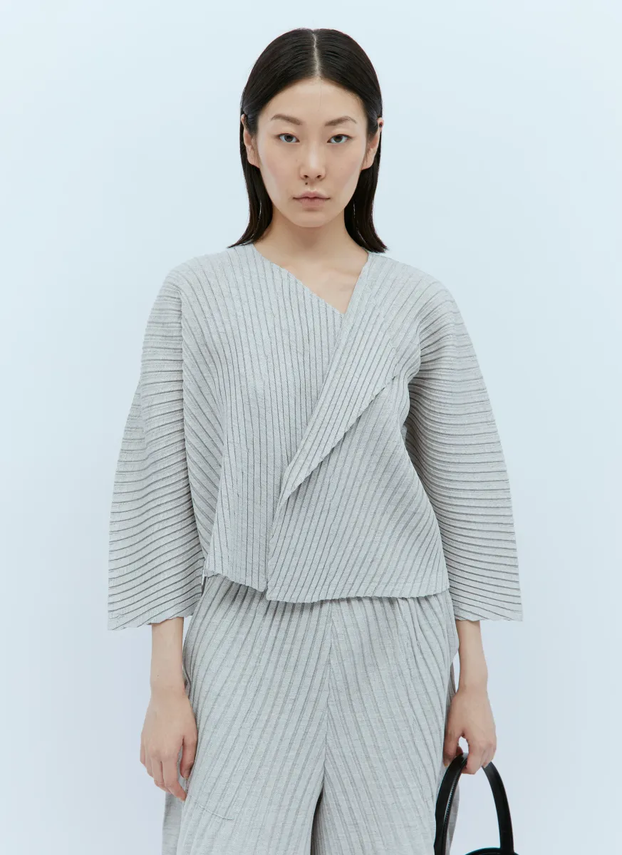 Linen Like Pleats Cardigan
