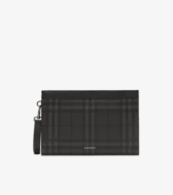 City Check Zip Pouch in Iron grey - Men, Cotton, Technical