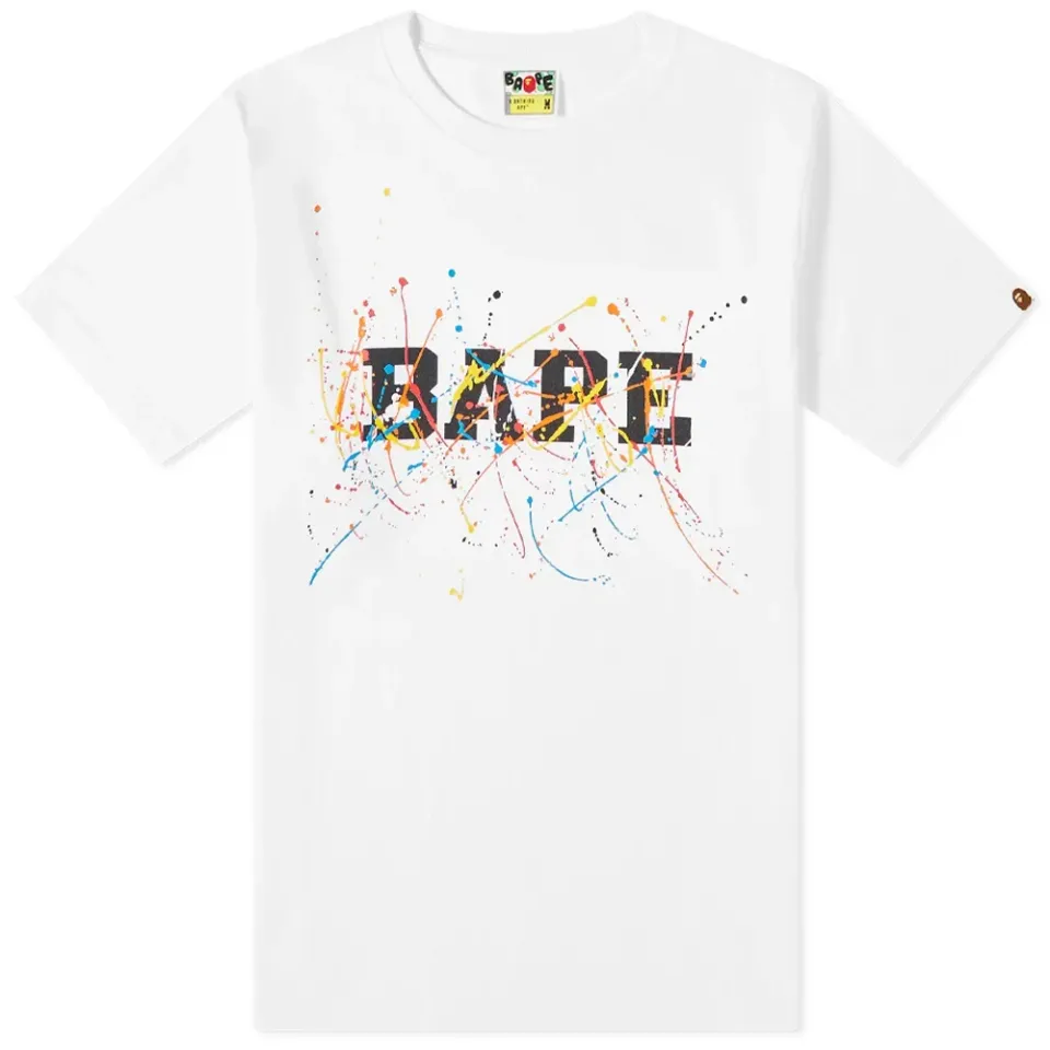 Paint Splatter Bape Logo T-Shirt