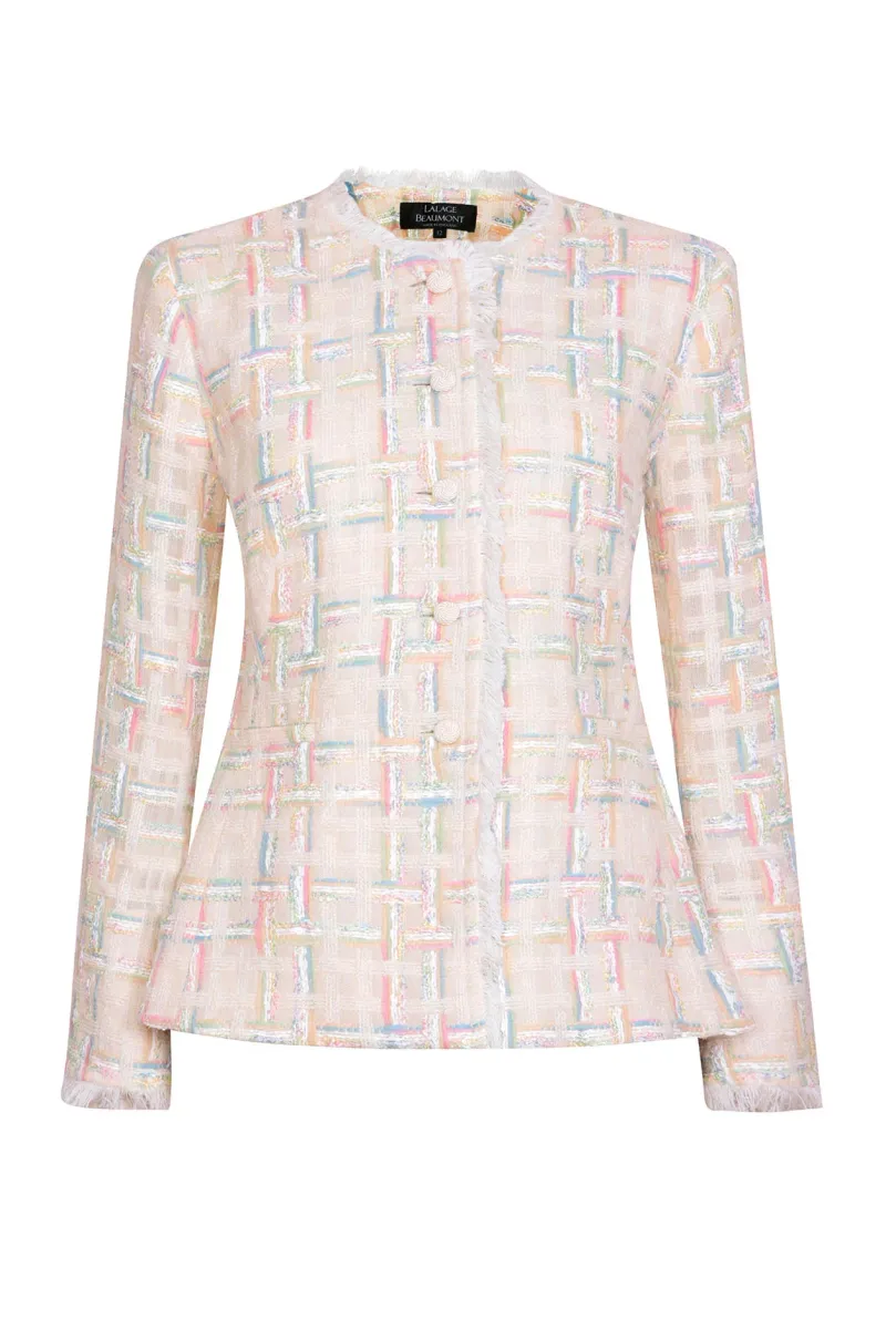 Ginette Jacket in Cream/Multi Tweed