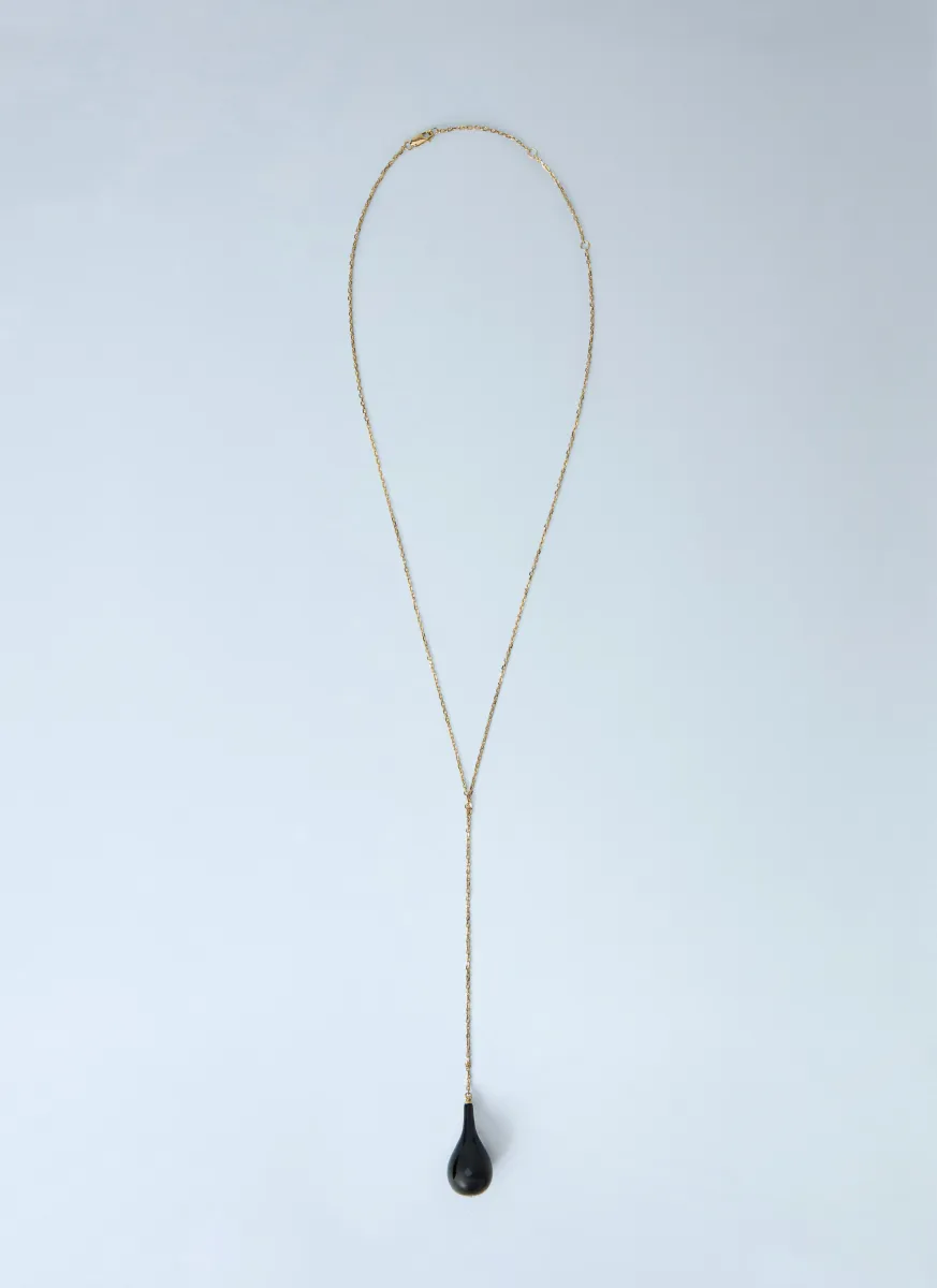 Large Onyx Drop Necklace