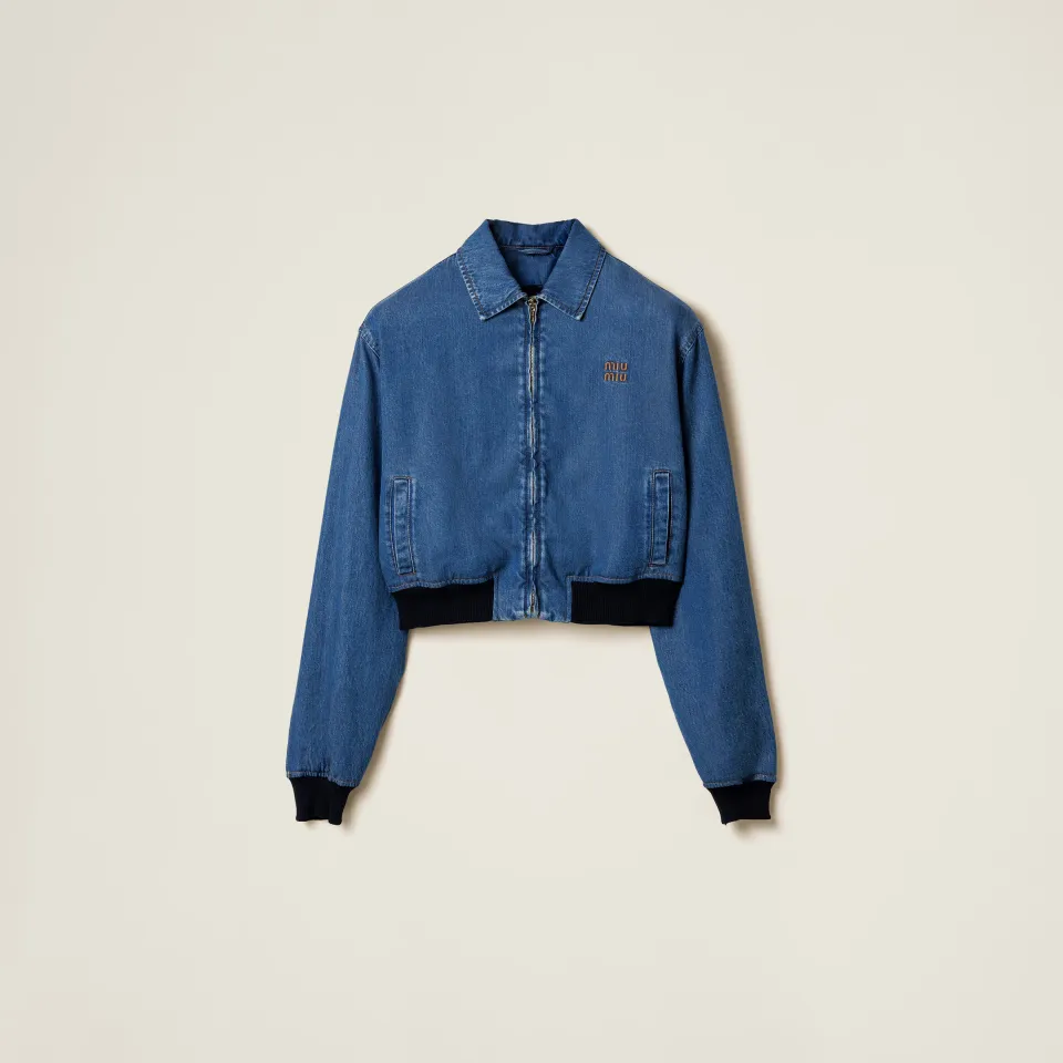 Denim blouson jacket