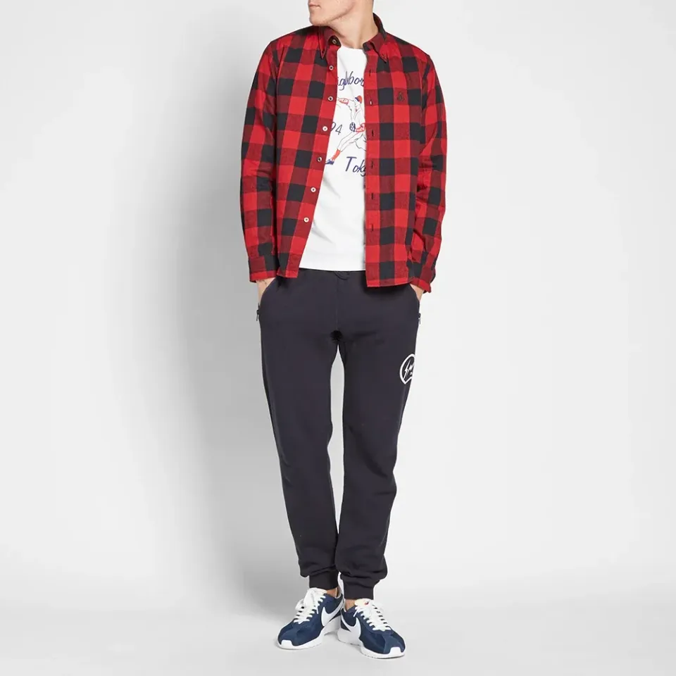 SOPHNET. Flannel Block Check Shirt