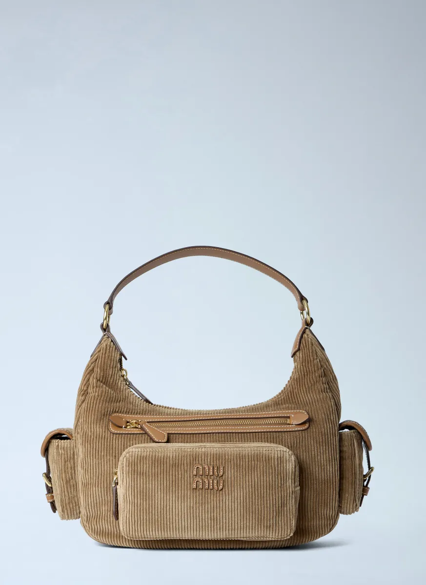 Corduroy Pocket Shoulder Bag