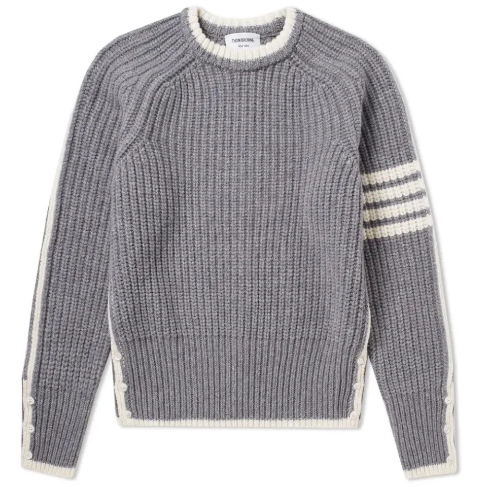 4 Bar Stripe Rib Merino Crew Knit