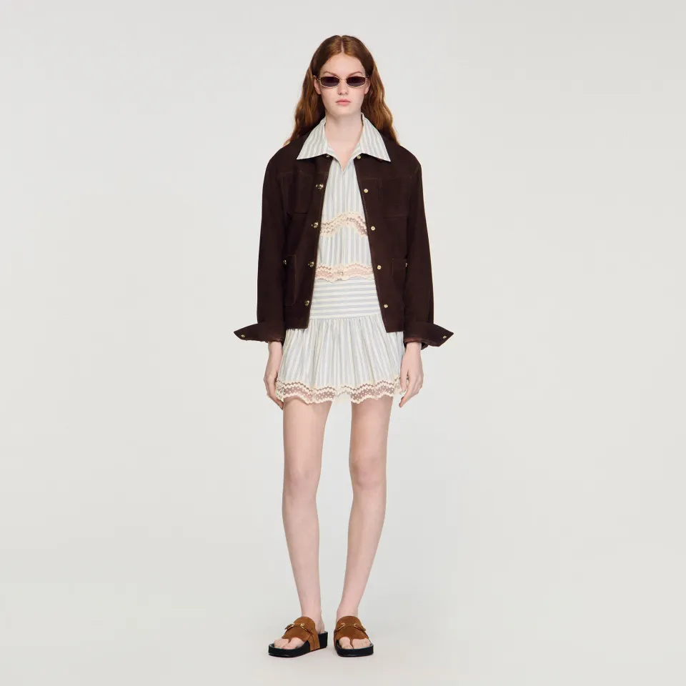 Striped cotton skort