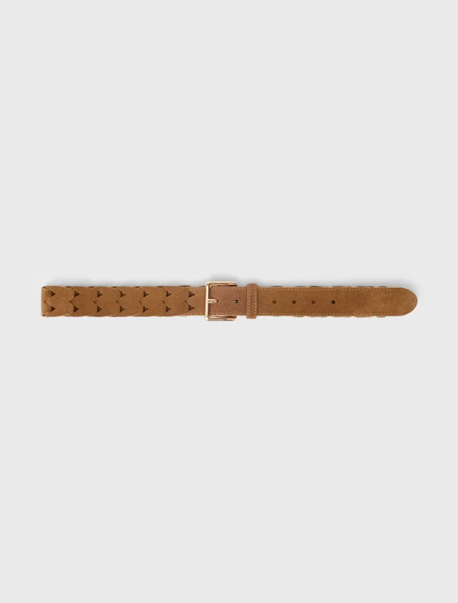 Braided suede belt