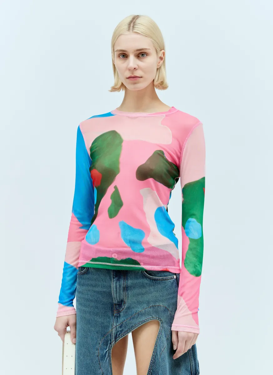 Long Sleeve Mesh Top