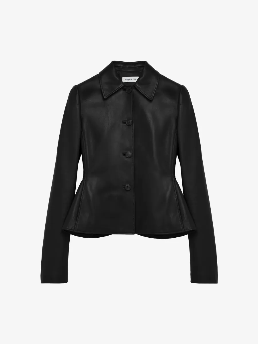 Leather Peplum Jacket