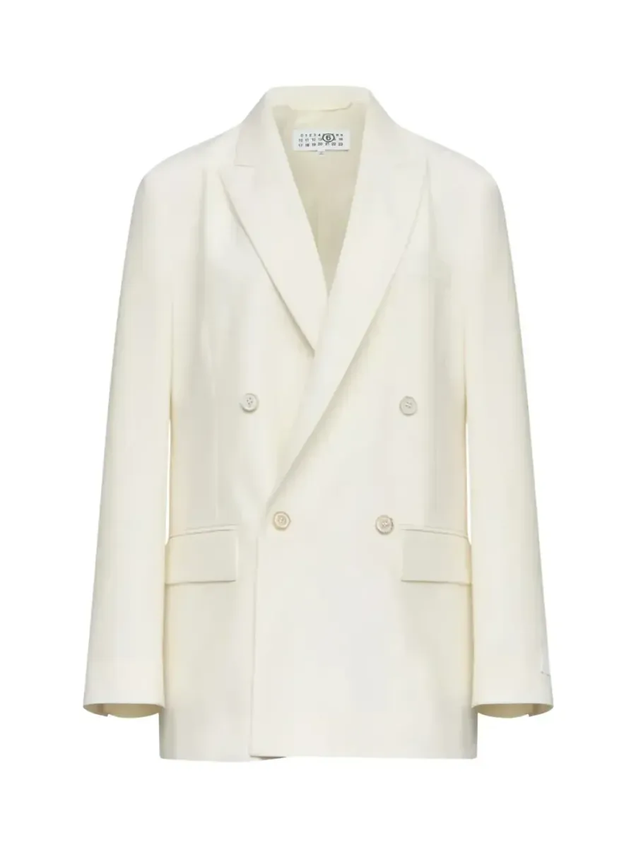 Double-Breasted Blazer White