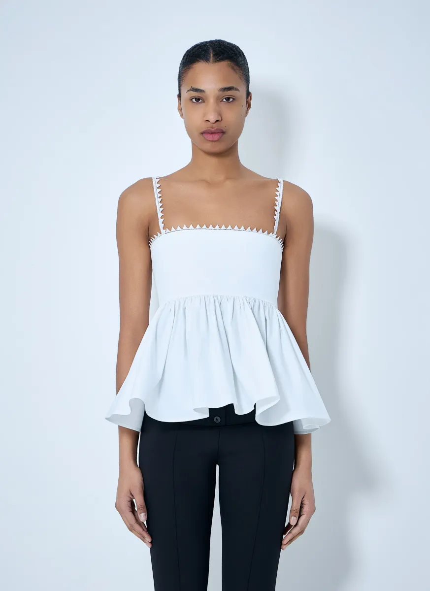 Peplum Top with Zigzag Trim