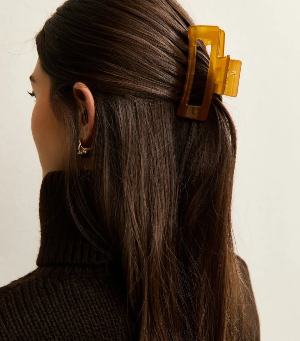 Brown Translucent Rectangle Bulldog Clip
