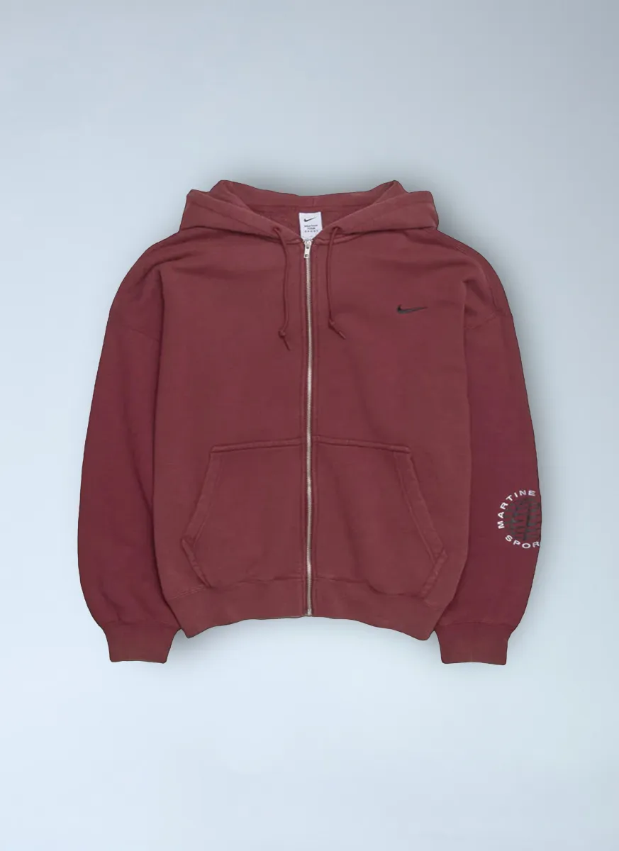 Logo Motif Hooded Zip-Up Sweatshirt