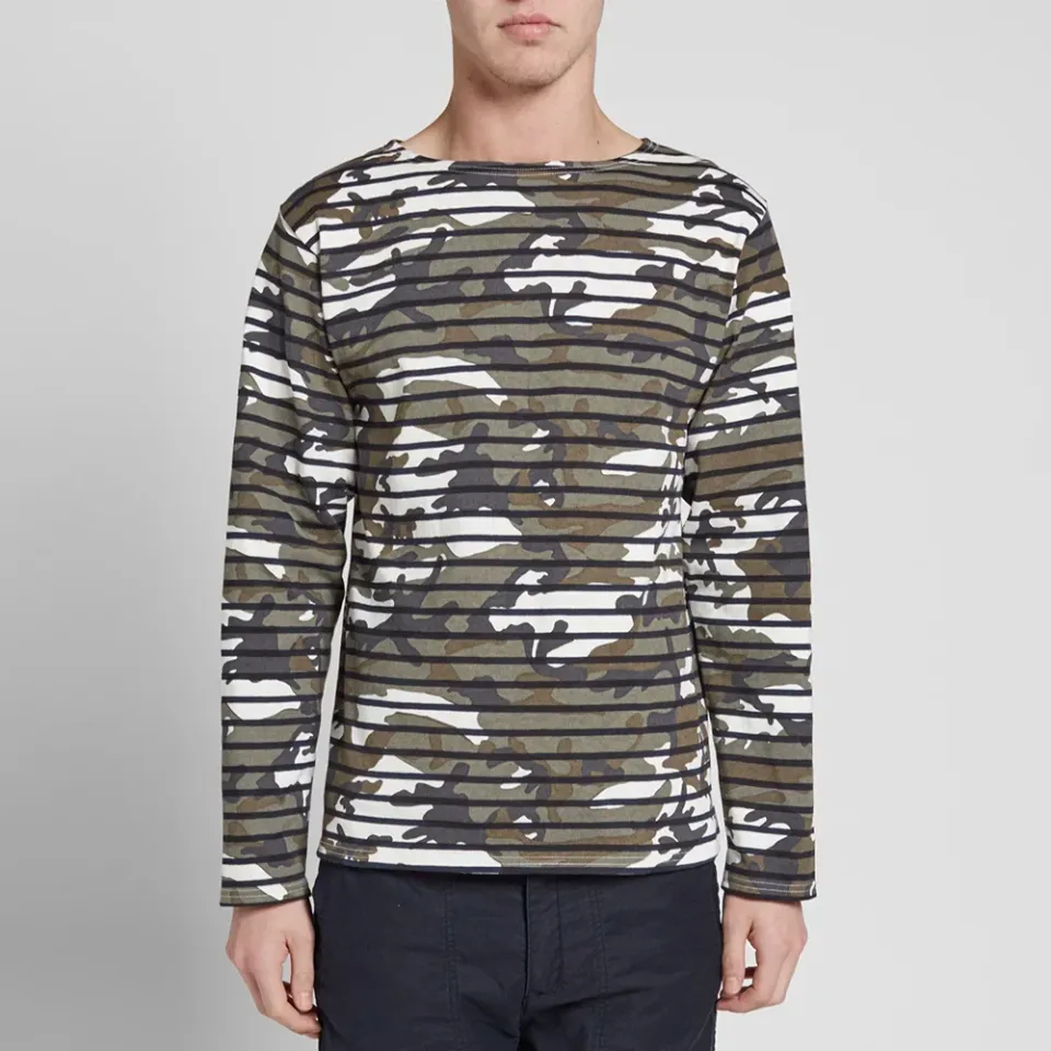 SOPHNET. Long Sleeve Camouflage Overprint Tee