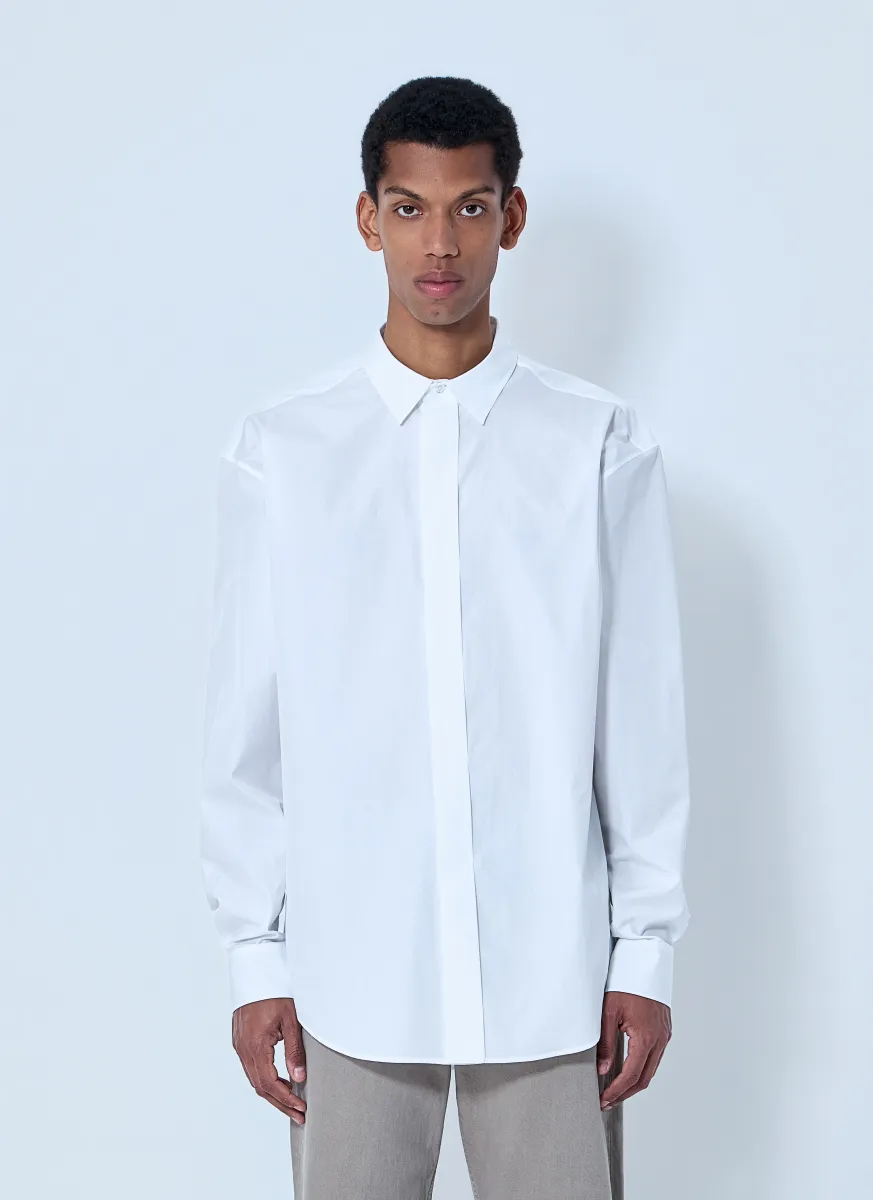Cotton Poplin Long-Sleeve Shirt
