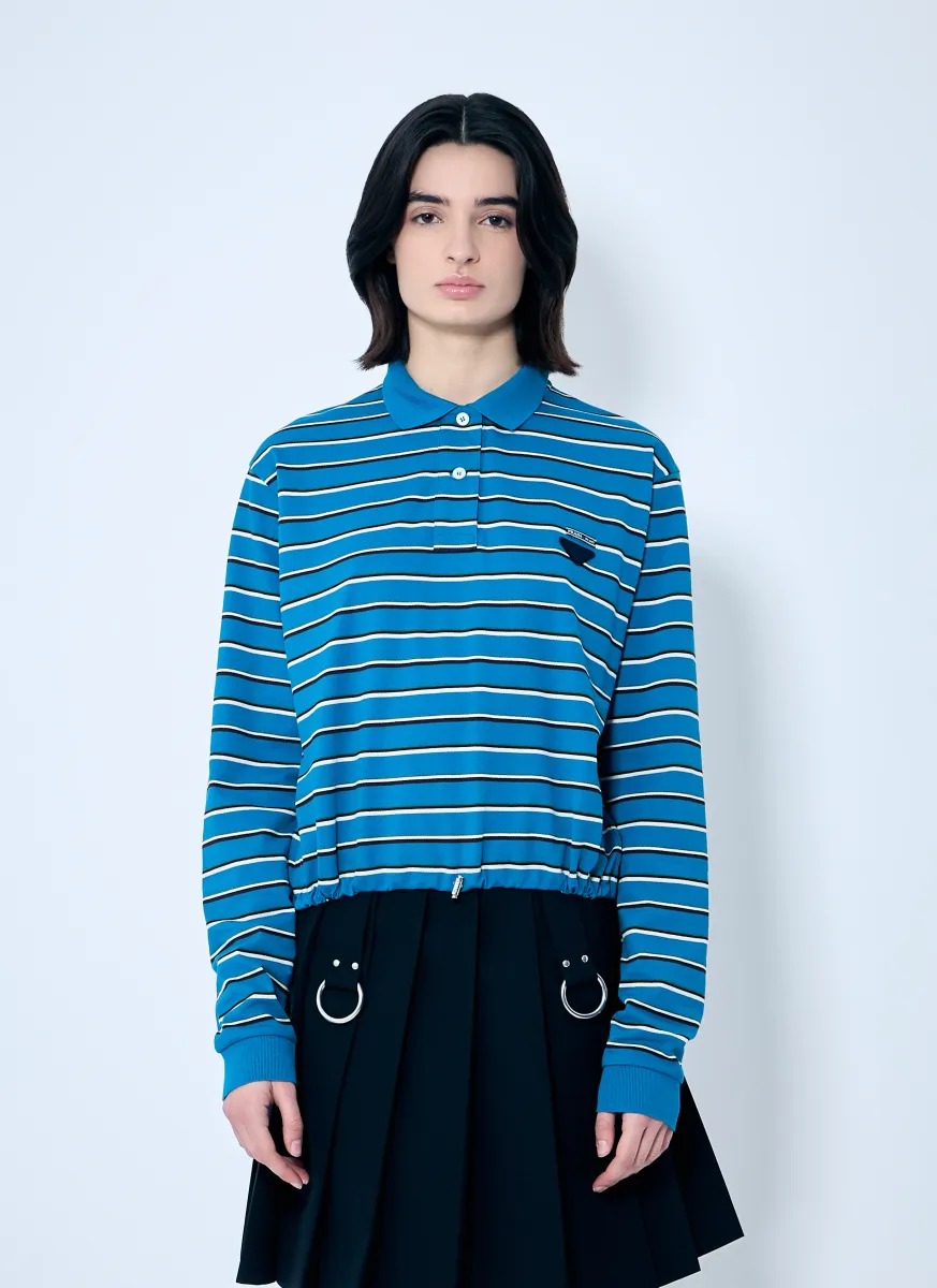 Long Sleeve Striped Polo Shirt
