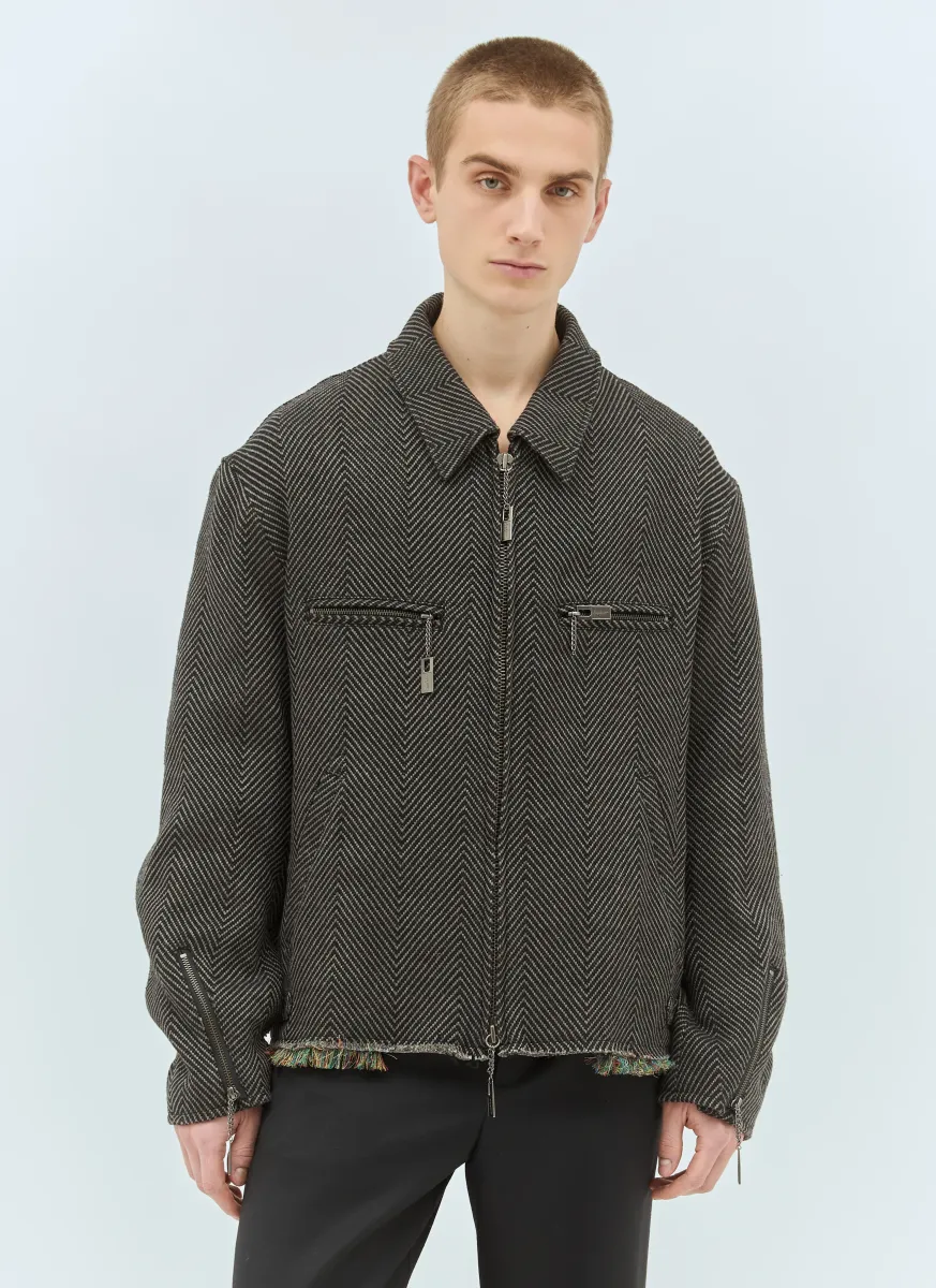 I-Hem Fringe Blouson