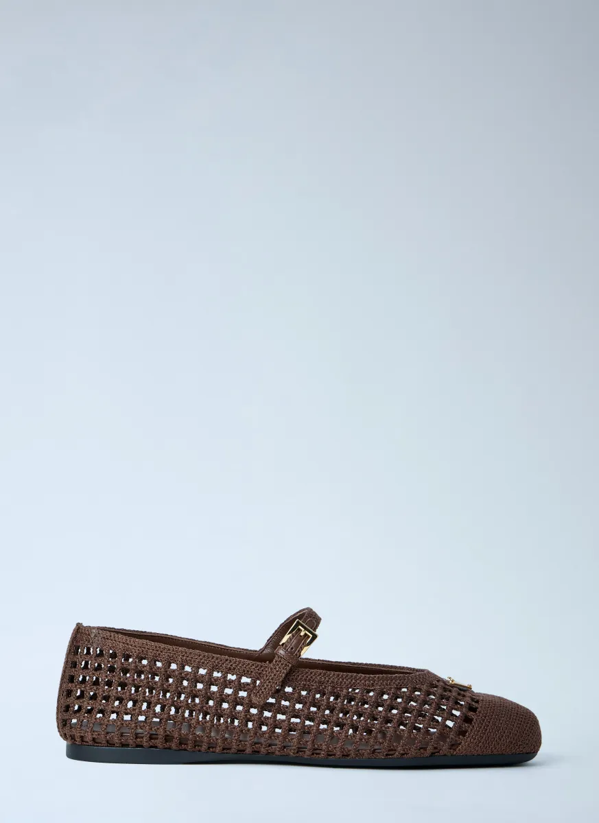 Crochet Knit Ballerina Flats