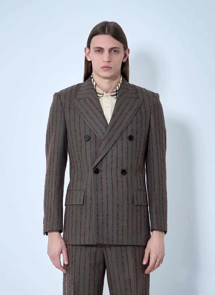 Striped Wool Tailored Blazer