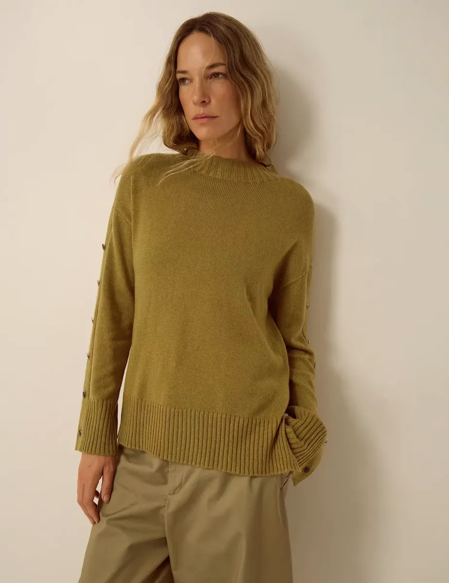 Button Detail Jumper Yellow