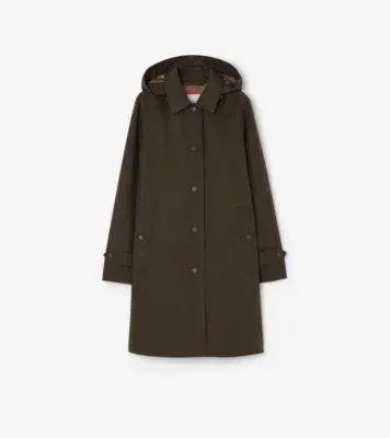 Hooded Car Coat in Snug brown