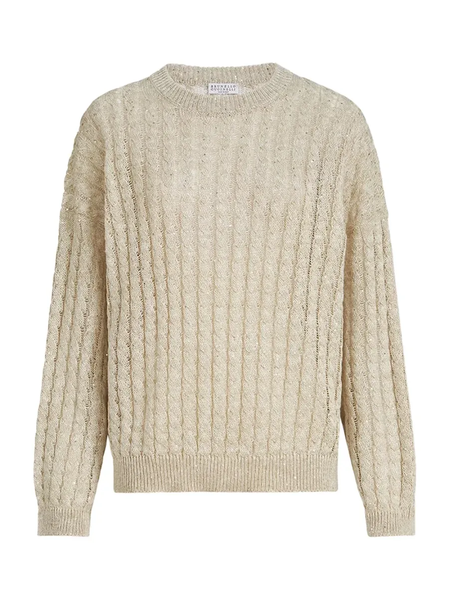 Dazzling Cable Sweater Beige