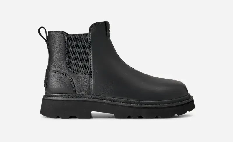 Chelsea Lug Leather Boot, Leather/Polyester/Wool