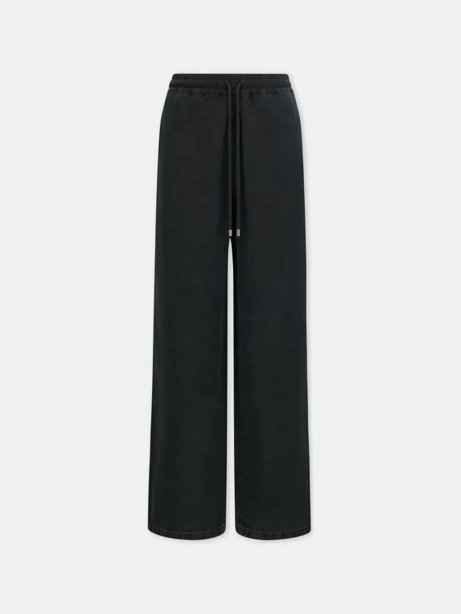 SCRIPT LINEN GD CASUAL PANT - Black