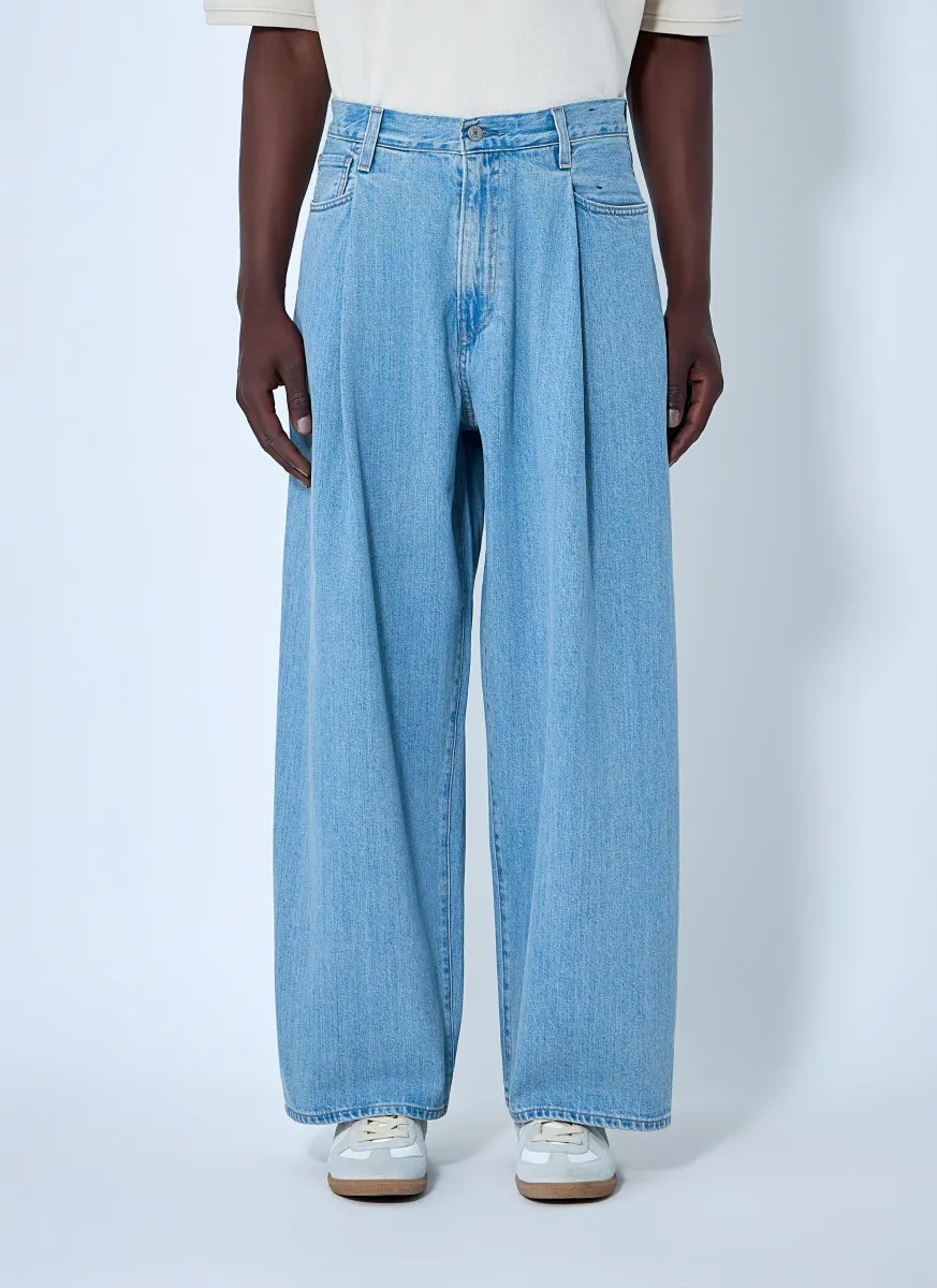 Wide-Leg Denim Trousers
