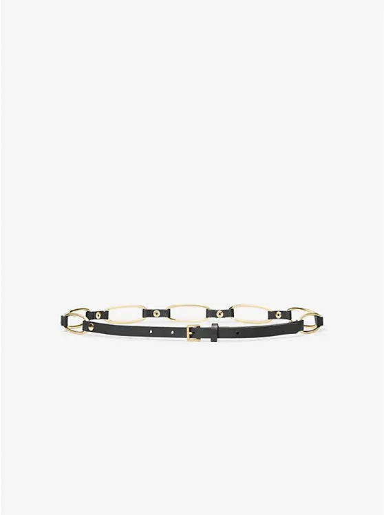 Chain Link Leather Belt