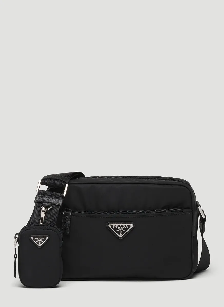 Re-Nylon and Saffiano Leather Shoulder Bag