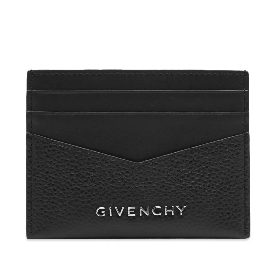 Grained Leather Logo Card Holder