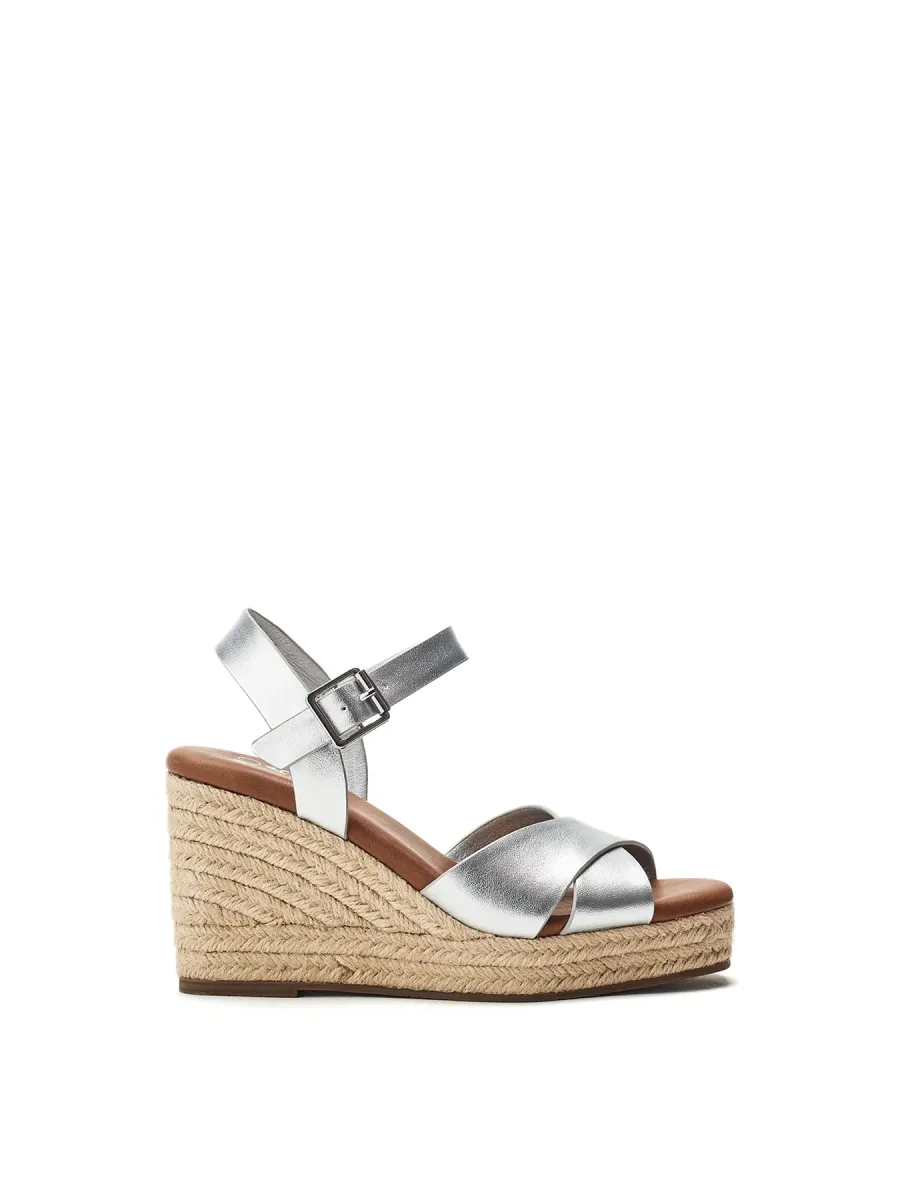 Jasminium Leather Wedge Sandals
