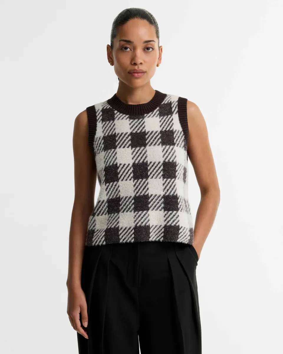 Amaya Check Knitted Vest