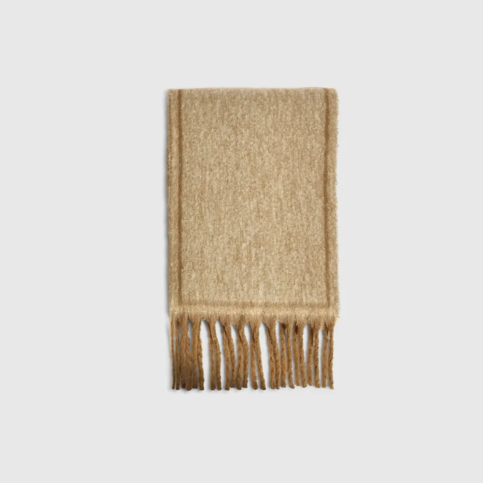 Fluffy Knit Tassel Scarf