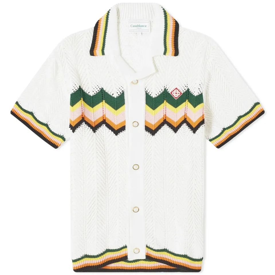 Chevron Lace Short Sleeve Shirt