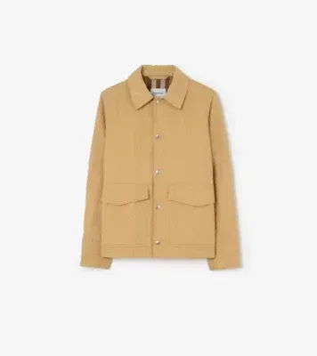 Nylon Cotton Overshirt in Sand beige