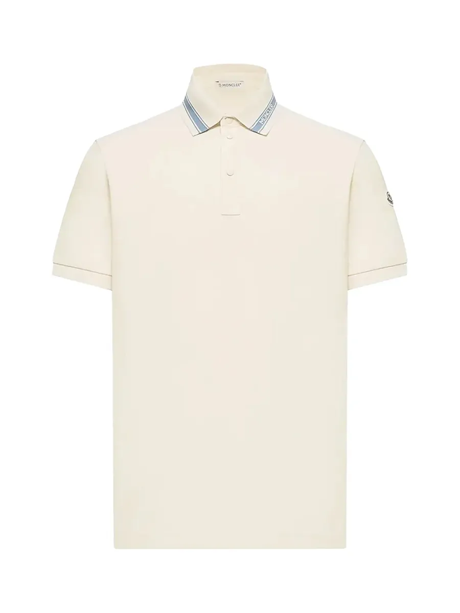 Men Cotton Piquet Polo Shirt Ivory