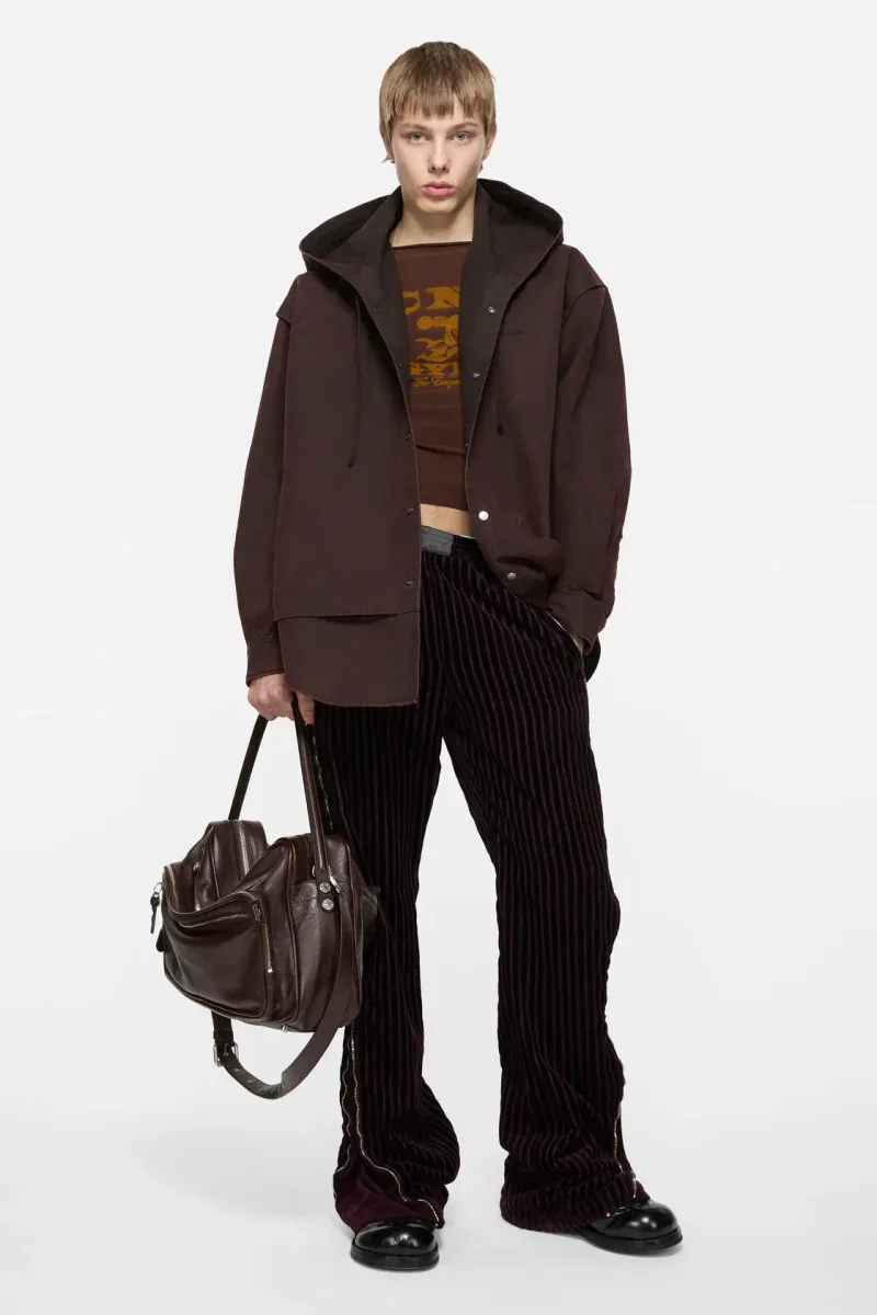 Layered hooded jacket