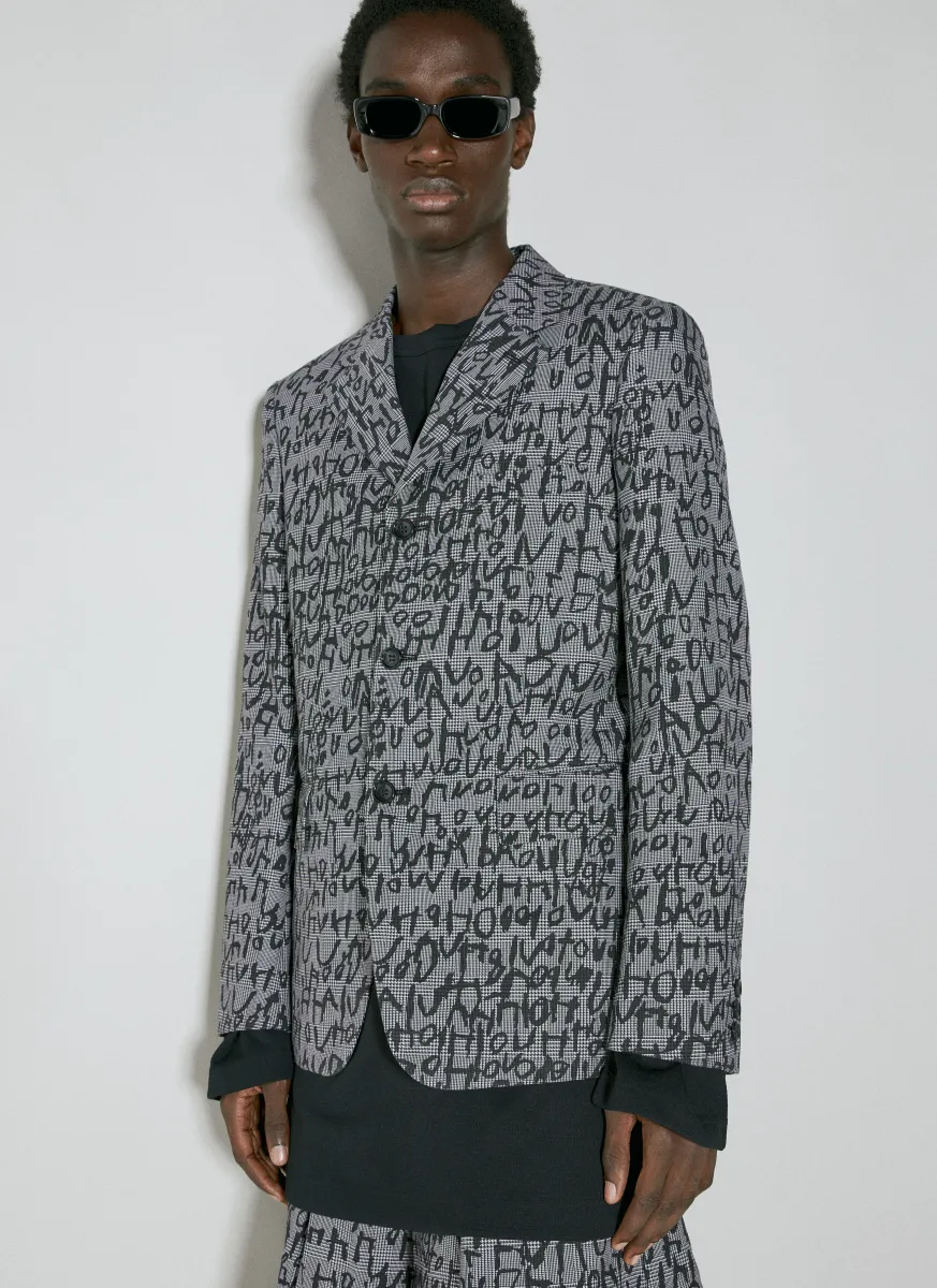 Houndstooth Monogram Blazer