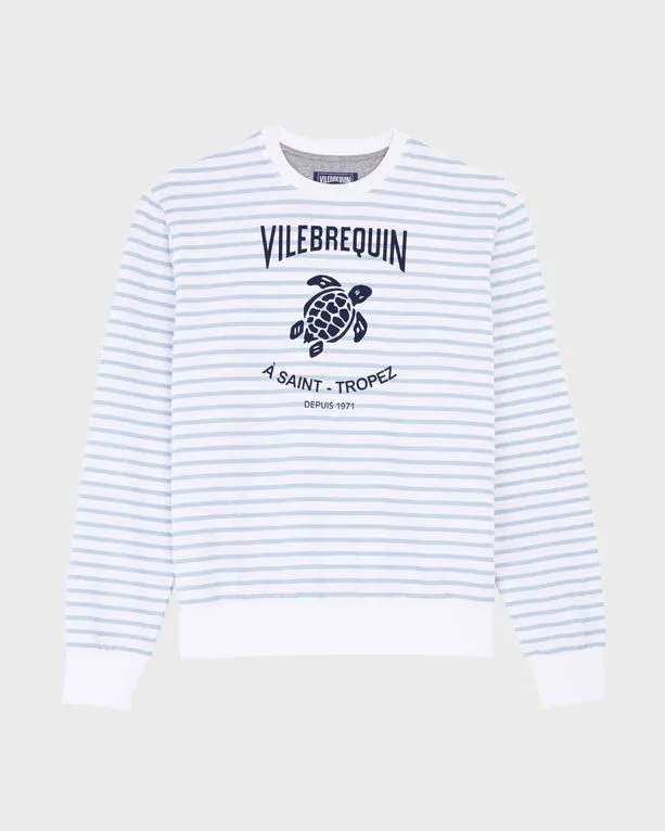 Men Cotton Striped Crewneck Sweatshirt