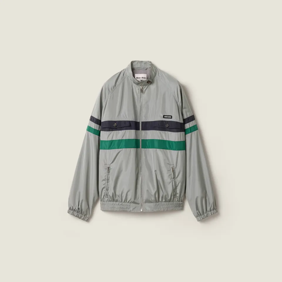 Technical silk blouson jacket