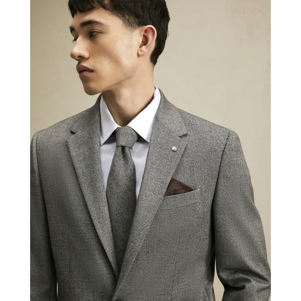 Grey Pupstooth Tie