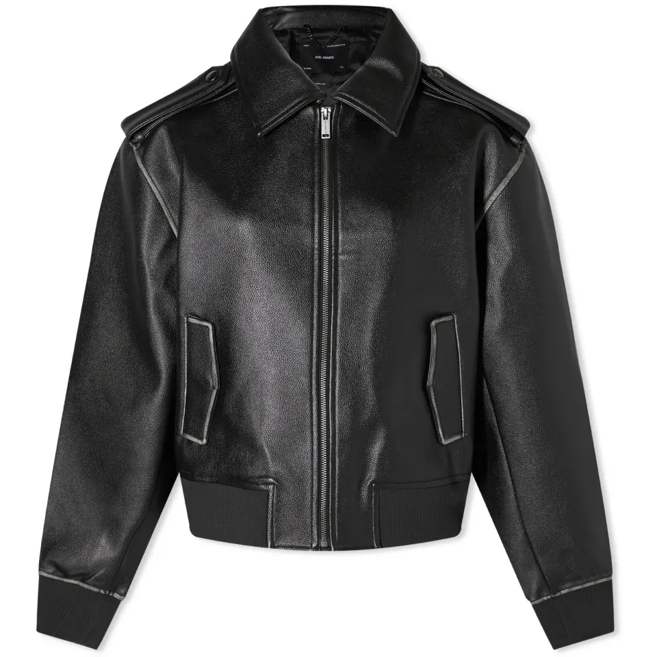 Leighton Faux Leather Bomber Jacket